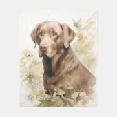 美しいチョコレートラボ フリースブランケット (正面)