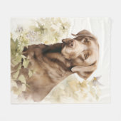 美しいチョコレートラボ フリースブランケット (正面(横))