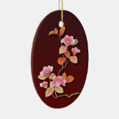 美しいツバキの枝 セラミックオーナメント (右)