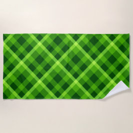 美しいツリーグリーンプレイドビーチタオル ビーチタオル