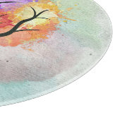 美しいツリーパステルカラーズ抽象芸術油絵 カッティングボード (角)