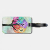 美しいツリーパステルカラー抽象芸術油絵 ラゲッジタグ (裏面横)