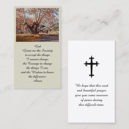 美しいツリーポートレートメモリアル同情カード 名刺 (正面/裏面)