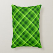 美しいツリー緑の格子枕 アクセントクッション (正面(垂直))