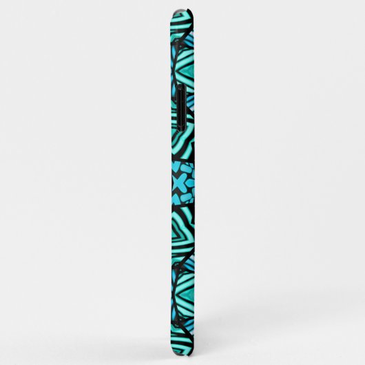 美しいティール(緑がかった色)アクアターコイズエスニックモザイクアート Case-Mate iPhoneケース (裏面/右)