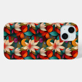 美しいティール（緑がかった色）、オレンジと白の花 Case-Mate iPhoneケース (裏面 (横))