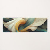 美しいティール（緑がかった色）&クリームカラー抽象芸術渦巻き ヨガマット (裏面(横))