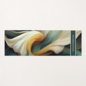 美しいティール（緑がかった色）&クリームカラー抽象芸術渦巻き ヨガマット (正面(横))