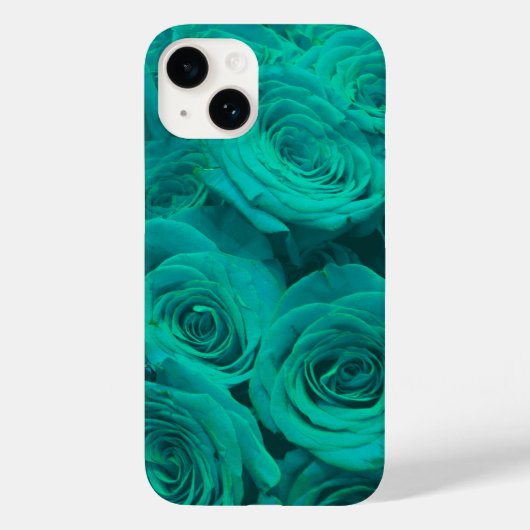 美しいティール(緑がかった色)グリーンバラティール(緑がかった色)花 Case-Mate iPhoneケース (裏面)