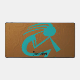 美しいティール（緑がかった色）ココペリ デスクマット