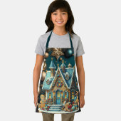 美しいティール（緑がかった色）ジンジャーブレッドハウスティール（緑がかった色）装飾 エプロン (インサイチュ)