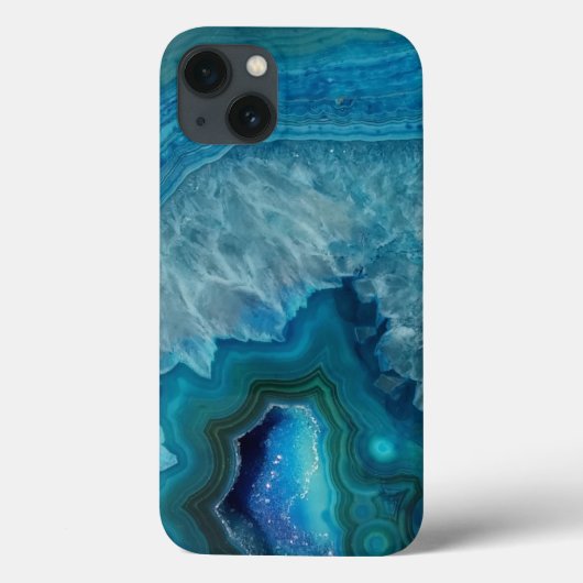 美しいティール(緑がかった色)ブルーアガテストーン Case-Mate iPhoneケース (裏面)