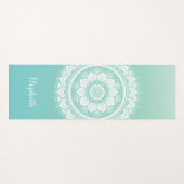 美しいティール(緑がかった色)マンダラパターンヨガマット ヨガマット (正面(横))