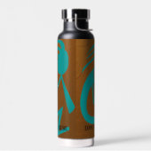 美しいティール（緑がかった色）絵画ココペリ ウォーターボトル (左面)