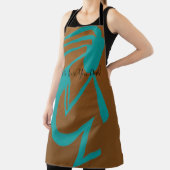 美しいティール（緑がかった色）絵画ココペリ エプロン (インサイチュ)