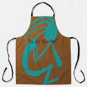 美しいティール（緑がかった色）絵画ココペリ エプロン (正面)