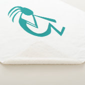 美しいティール（緑がかった色）絵画ココペリ シェルパブランケット (3/4)