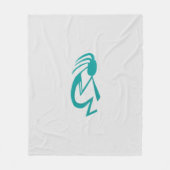 美しいティール（緑がかった色）絵画ココペリ フリースブランケット (正面)