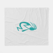 美しいティール（緑がかった色）絵画ココペリ フリースブランケット (正面(横))