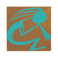 美しいティール(緑がかった色)絵画ココペリ