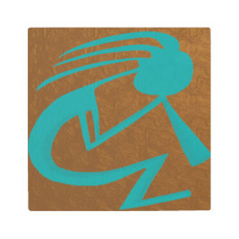 美しいティール（緑がかった色）絵画ココペリ メタルプリント