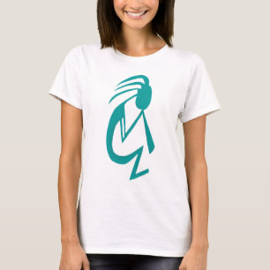 美しいティール(緑がかった色)絵画ココペリ Tシャツ
