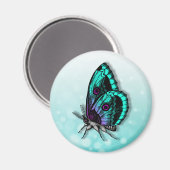 美しいティール(緑がかった色)蝶 マグネット (正面/裏面)