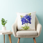 美しいテキサス州ブルーボンネットの白、枕 クッション (椅子)