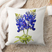 美しいテキサス州ブルーボンネットの白、枕 クッション (ブランケット)