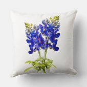 美しいテキサス州ブルーボンネットの白、枕 クッション (裏面)