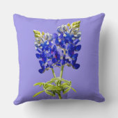 美しいテキサス州ブルーボンネットオンラベンダー枕 クッション (裏面)