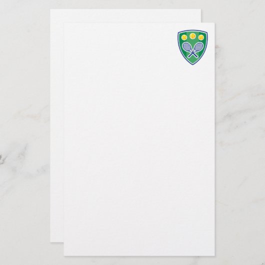 美しいテニス文房具およびレターヘッド 便箋 (正面/裏面)