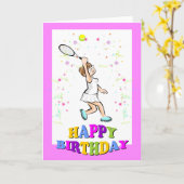 美しいテニス選手のためのハッピーバースデー カード (黄色い花)