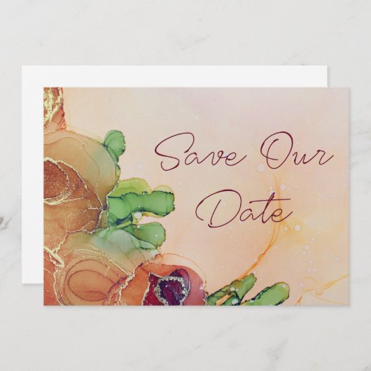 美しいテラコッタ セーブザデート (正面/裏面)