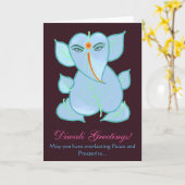 美しいディ伝統的ワリ挨拶 カード (黄色い花)