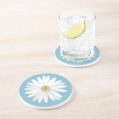 美しいデイジーの花をターコイズブルーの背景に コースター (側面)