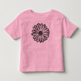 美しいデイジーの花、ハーフトーンイラスト トドラーTシャツ