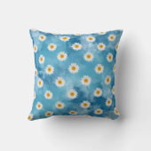 美しいデイジーウォーターカラーモダン装飾用クッション クッション (裏面)