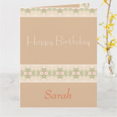 美しいデイジーパターン（の模様が）ある折り カード (黄色い花)