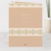 美しいデイジーパターン（の模様が）ある折り カード (裏面)