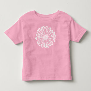 美しいデイジーフラワーハーフトーンイラストレーション トドラーTシャツ