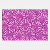 美しいデイジーフラワーハーフトーンイラストレーション ラッピングペーパーシート (正面3)