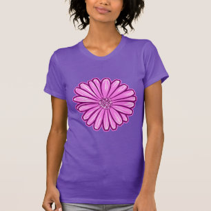 美しいデイジーフラワーハーフトーンイラストレーション Tシャツ