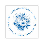 美しいデイジーフラワーブーケアドレス セルフインキングスタンプ (デザイン)