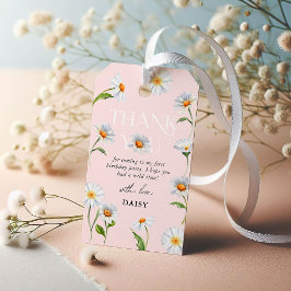 美しいデイジーワイルドワン1st誕生日サンキューギ ギフトタグ