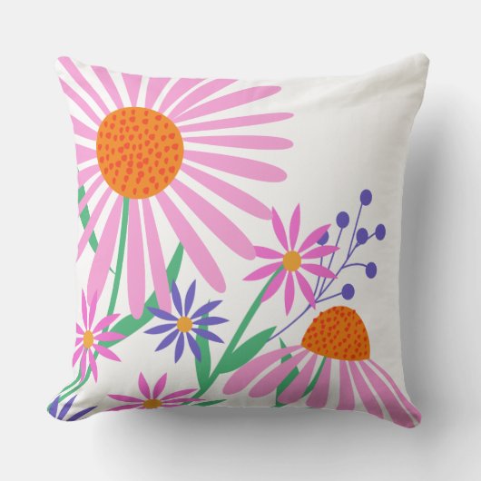 美しいデイジー名前をカスタムする装飾用クッション クッション (正面)