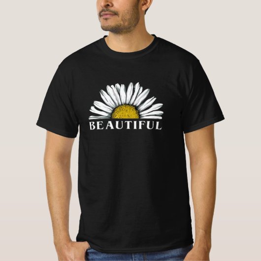 美しいデイジー花 Tシャツ (正面)