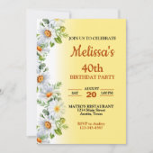 美しいデイジー誕生日パーティーへの招待 招待状 (正面)