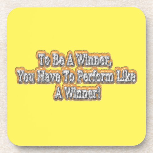 美しいデザインについて"勝者になる"引用文!T-S コースター (正面)