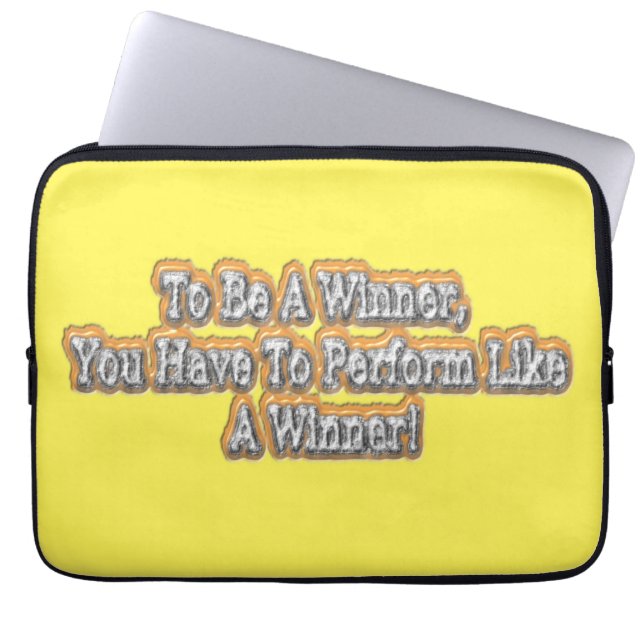 美しいデザインについて"勝者になる"引用文!T-S ラップトップスリーブ (正面)